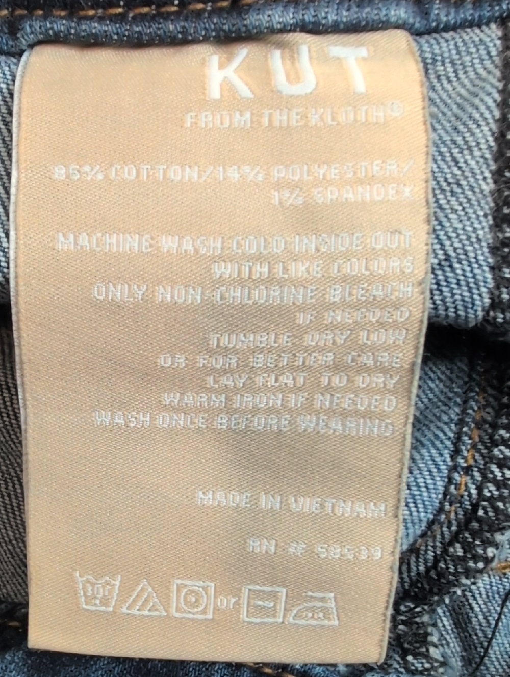 Kut from the Kloth Meg High Rise Crop Wide Leg Dark Blue Denim Jeans size 8 - Picture 5 of 7